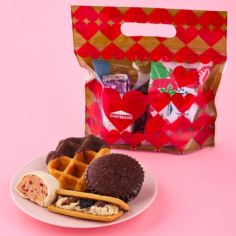 バレンタインスイーツジップバッグ